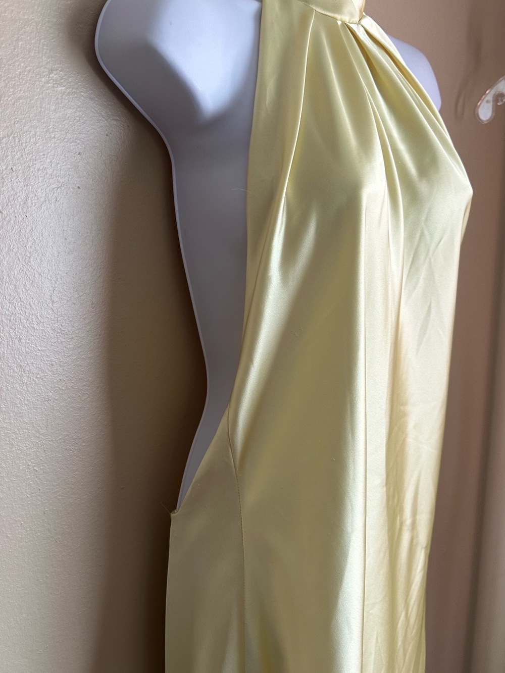 Yellow Zara Halter Satin Dress - Picture 4 of 8